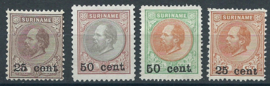 Suriname  37/40 1873-1888 Hulpuitgifte (6) Ongebruikt