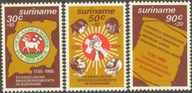 Suriname Republiek 477/479 Evangelische Gemeente 1985 Postfris