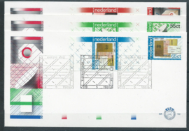 Variant FDC E192 Onbeschreven met open klep (zegels los en uit blok, 3 stuks)