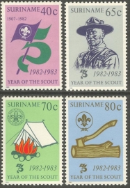 Suriname Republiek 333/336 75 Jaar Scouting 1983 Postfris