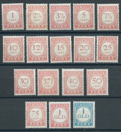 Nederlands Indië Port 23/39 Cijfer en waarde in rood 1913-1924 Postfris (1)