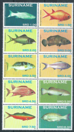 Suriname Republiek  1901/1910 Vissen 2012 Postfris (Blok zonder randen)