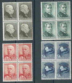 Nvph 283/286 Zomerzegels 1936 in Blokken van 4 Postfris