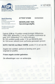 Nvph 104/105PM   Opruimingsuitgifte Postfris + 2 Certificaten (2)