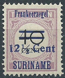 Suriname 116fa Type II 12½ ct op 40 ct Hulpuitgifte Ongebruikt (1)