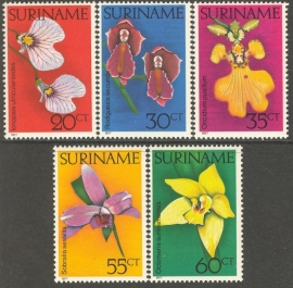 Suriname Republiek  49/53 Orchideeën 1977 Postfris