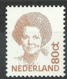 Nvph 1489X 80ct Beatrix Gewoon papier met dichtgelopen kapsel Postfris