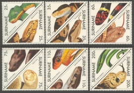 Suriname Republiek  705/716 Surinaamse Slangen 1991 Postfris (Los)