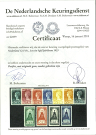 Nvph 121/131 Jubileum 1923 Postfris (2)  + Certificaat