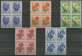 Nvph 602/606 Zomerzegels 1953 in Blokken Postfris