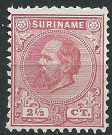 Suriname   3D (11½ × 12)  2½ct Willem III Ongebruikt (2)