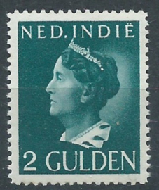 Nederlands Indië 286D (13¼×13¼ gg) 2Gld Wilhelmina Konijnenburg Postfris (1)