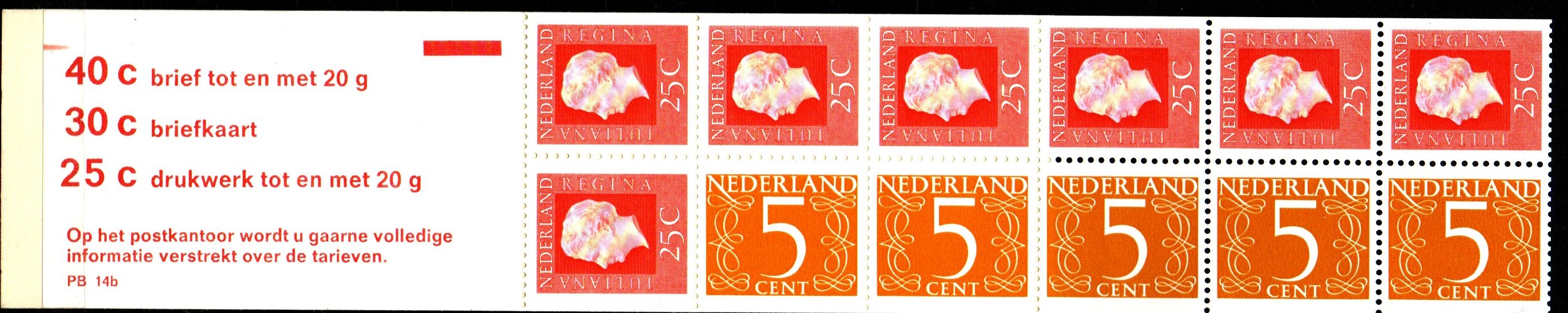 PZB 14b Postfris + (Rode streep in tekst)