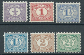 Nvph  50/55 Cijferzegels 1899-1913 Postfris ( 4)