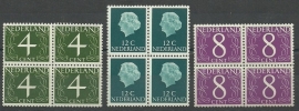 Nvph 774/776 Fosforzegels in Blokken Postfris