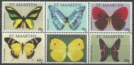 Sint Maarten  10/15 Vlinders 2011 Postfris