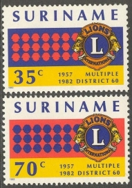 Suriname Republiek 296/297 25 Jaar Lions Club 1982 Postfris