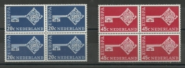 Nvph 906/907 Europazegels 1968 in blokken Postfris