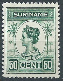 Suriname 100C (11½×11½) 50ct Koningin Wilhelmina Ongebruikt (1)