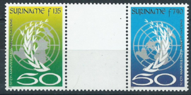 Suriname Republiek  851/852 BP Verenigde Naties 1995 Postfris