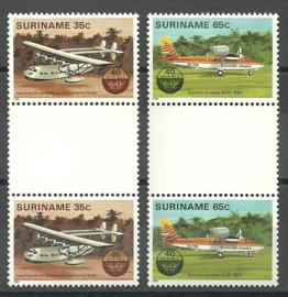 Suriname Republiek 397/398 BP 40 Jaar Burgerluchtvaart 1984 Postfris (1)