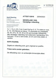Roltanding 33/56 Vierzijdige Roltanding Postfris (4) + Certificaat