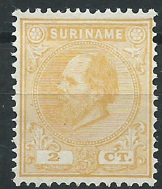 Suriname   2E (13½ × 13¼)  2 ct Willem III Ongebruikt (1)