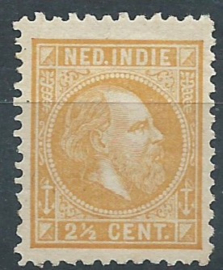 Nederlands Indië   7G 11½ × 12  2½ct Willem III Ongebruikt (1)