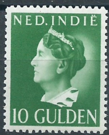 Nederlands Indië 288D (13¼×13¼ gg) 10Gld Wilhelmina Konijnenburg Postfris (1)