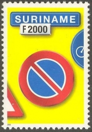 Suriname Republiek 1112 Verkeersbord 5e Uitgifte 2001 Postfris