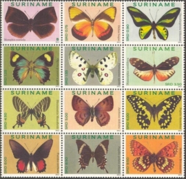 Suriname Republiek  1862/1872 Vlinders 2012 Postfris