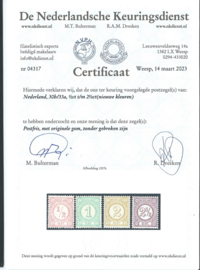 Nvph  30b/33a Cijferzegels 1894 Postfris (1) + Certificaat