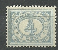 Nederlands Indië 107 4ct blauwgrijs Cijferzegel 1912/1930 Postfris