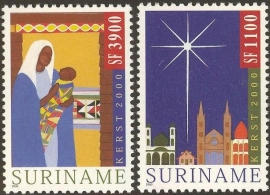 Suriname Republiek 1083/1084 Kerstzegels 2000 Postfris