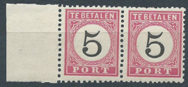Nederlands Indië Port  6C + B (11½×12 + 12½×12) Type III  Gecombineerde tanding Postfris (1)