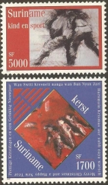 Suriname Republiek 1130/1131 Kerst en Kind zegels 2001 Postfris
