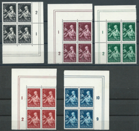 Nvph 313/317 Kinderzegels 1938 in Hoekblokken Postfris (1)