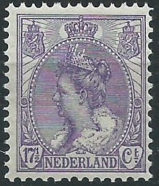 Nvph  66 17½ ct  Koningin Wilhelmina Bontkraag Postfris (1) + Attest