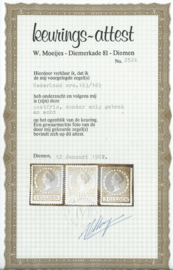 Nvph 163/165 Veth Hoge Waarden Postfris (1) + 2 Certificaten