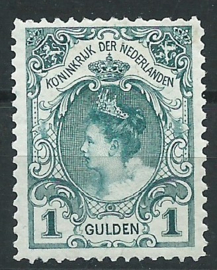 Nvph  77D (11½×11½) 1 Gld Koningin Wilhelmina Bontkraag Ongebruikt (2)