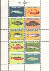 Suriname Republiek  1901/1910 Vissen 2012 Postfris