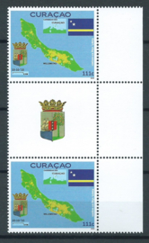 Curaçao Status Aparte    1a Wapen, Vlag en Landkaart Postfris