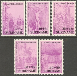 Suriname Republiek 531/535 Paasweldadigheid 1987 Postfris