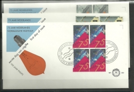 Variant FDC E283 Onbeschreven met open klep (zegels in blokken, 3 stuks)