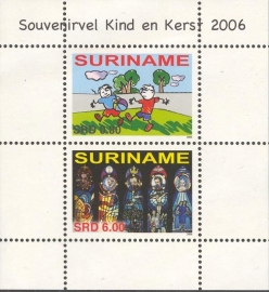 Suriname Republiek 1403 Blok Kinder en Kerst zegel 2006 Postfris
