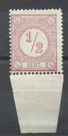 Nvph  30BI (13½×13¼) ½ ct Cijferzegel Type I 1894 Postfris (1)