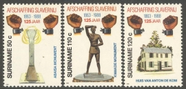 Suriname Republiek 592/594 150 Jaar Afschaffing Slavernij 1988 Postfris