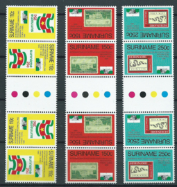 Suriname Republiek 639/641 TB + TBBP A Int. Postzegeltent. Washington 1989 Postfris (dubbele tête bêche paren #3)