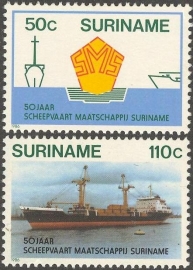 Suriname Republiek 509/510 50 Jaar Scheepsvaart Maatschappij Suriname 1986 Postfris