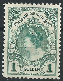 Nvph  77C (11×11½) 1 Gld Koningin Wilhelmina Bontkraag Ongebruikt (1)